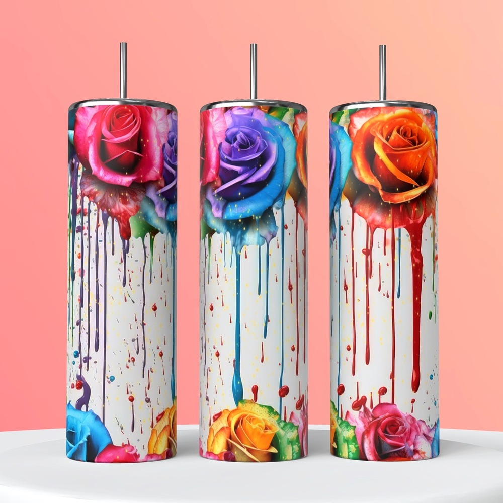 Flower drip 20 oz tumbler